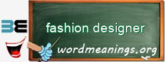 WordMeaning blackboard for fashion designer